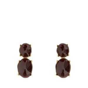 SAINT LAURENT Textured Hoop Earrings Women BROWN